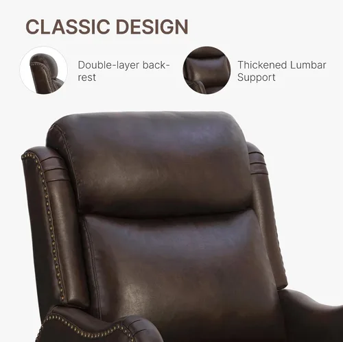 Vista 5 de KISLOT Sillón reclinable de cuero sintético con decoración de remaches, sofá individual para sala de estar y dormitorio