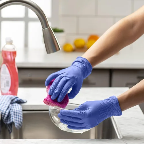 Vista 3 de GUSTO Blue Nitrile Gloves, Disposable Gloves – 4 Mil, Latex & Rubber Free, Non-Sterile Powder-Free (Formerly Comfy Package)