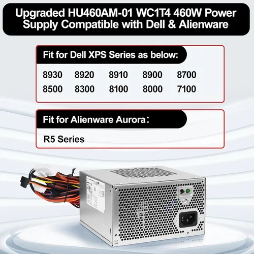 Vista 3 de LXun Upgrad HU460AM-01 WC1T4 D460AM-03 460W Fuente de alimentación compatible con Dell XPS 8930 8920 8910 8900 8700 8300 Alien-Ware Aurora R5