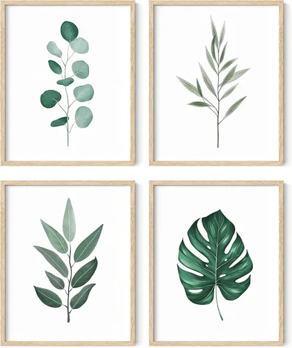 Vista 36 de HAUS AND HUES Arte de pared floral gris, juego de 4 pósteres de plantas para pared vintage, impresiones botánicas, cuadros de flores en blanco