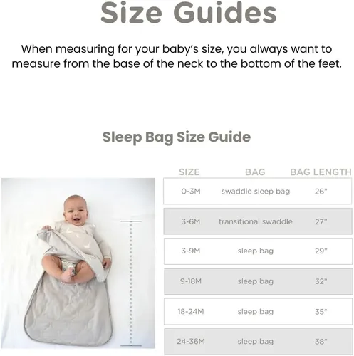Vista 8 de GUNAMUNA Saco de dormir unisex de manga larga, bolsa de dormir para niños pequeños y bebés, rayón suave