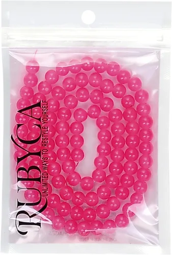 Vista 16 de RUBYCA 1 hebra 10MM Jade imitación ronda pintado recubierto de cuentas de vidrio DIY fabricación de joyas bebé rosa