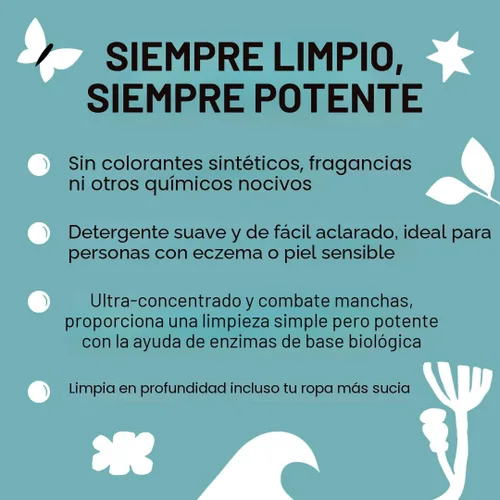 Vista 2 de Detergente líquido para ropa Molly's Suds Jabón detergente limpio para ropa para pieles sensibles 2x concentrado, alta eficiencia (HE) Sin