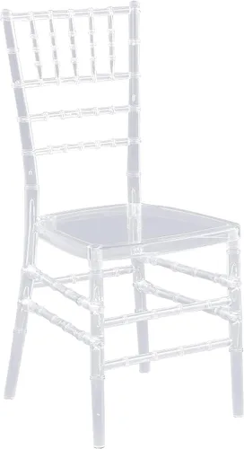 Vista 8 de KAIHAOWIN Chiavari - Silla de comedor de acrílico transparente Morden para eventos, bodas, fiestas, recepción, transparente