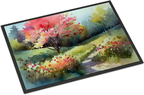 Vista 25 de Caroline's Treasures DAC1621MAT - Felpudo con diseño de camelia en acuarela de 18 x 27 pulgadas, tapete para puerta delantera, para interiores