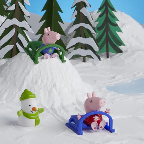 Vista 7 de Peppa Pig Peppa's - Calendario de Adviento para niños, contiene 24 juguetes sorpresa, 4 figuras familiares de Peppa Pig navideños; a partir de 3 años