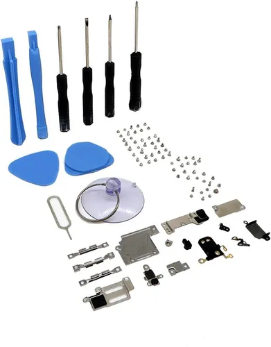 Vista 9 de Piezas internas de la cubierta de la placa de metal para el iPhone 5, reemplazo del soporte incluye juego completo de tornillos y kit