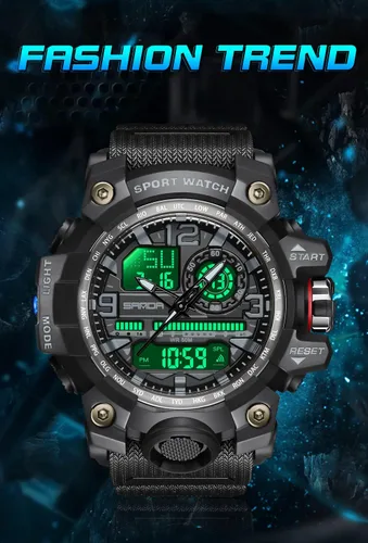 Vista 3 de Relojes deportivos para hombre, reloj digital militar impermeable, reloj electrónico táctico del ejército para hombres, relojes de pulsera
