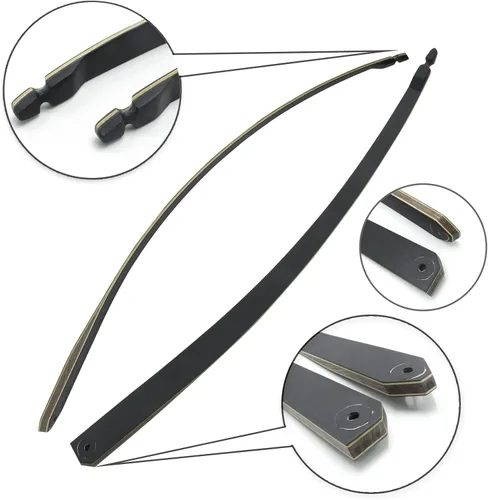 Vista 3 de Black Hunter - Arco de madera de caza con arco largo americano para adultos, mano derecha, 60 pulgadas, práctica de objetivo de 30-60 libras