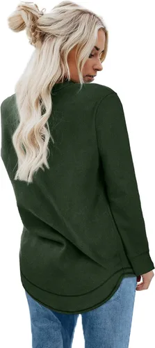 Vista 4 de Dofaoo Sudaderas para mujer, cuello redondo, manga larga, túnica para leggings, moda de otoño