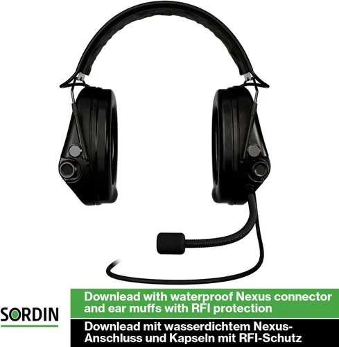 Vista 5 de Sordin MIL CC Slim Ear Muffs - Military Ear Defenders w/Leather Headband - Tactical Earmuffs