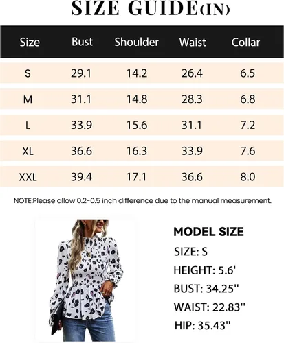 Vista 6 de PRETTYGARDEN Blusa casual de manga larga con cuello redondo y estampado floral, dobladillo fruncido con volantes, blusa tipo babydoll delgada