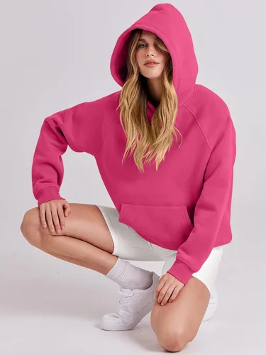 Vista 16 de ANRABESS - Sudaderas con capucha para mujer, sobre talla, de vellón de manga larga, modelo de 2024, para otoño