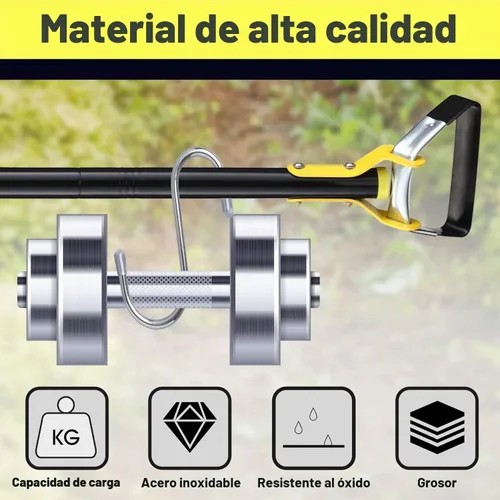 Vista 6 de Azada de jardín para desmalezar – Hoja afilada de empuje, azada de estribo de acero inoxidable, ajustable de 30 a 54 pulgadas, herramienta de azada