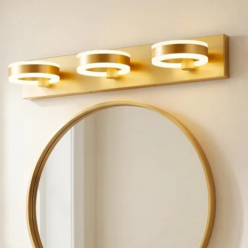 Vista 13 de Lámparas LED de baño, luces negras de tocador de 15 pulgadas, modernos apliques de pared acrílicos de 2 luces, accesorio de iluminación de pared