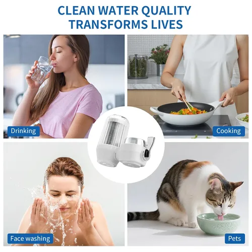 Vista 7 de Filtro de agua para grifo del fregadero, filtro de agua del fregadero, reduce el cloro, la arena y los olores, purificador de agua de modo doble