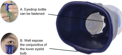 Vista 7 de Dispositivo de asistencia de gotas para los ojos, ayudante de gotas oculares, 1.8 x 1.4 x 1.3 pulgadas con diseño único de agujero con una sola