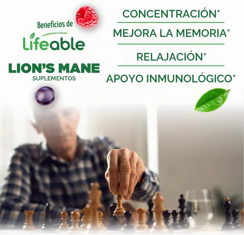 Vista 3 de Lifeable Gomitas de melena de león para adultos, extracto de hongos vegano