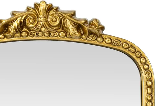 Vista 4 de Espejo de pie adornado tradicional con marco dorado y marco de cuerpo completo, de inspiración barroca, espejo de cuerpo completo, dorado antiguo