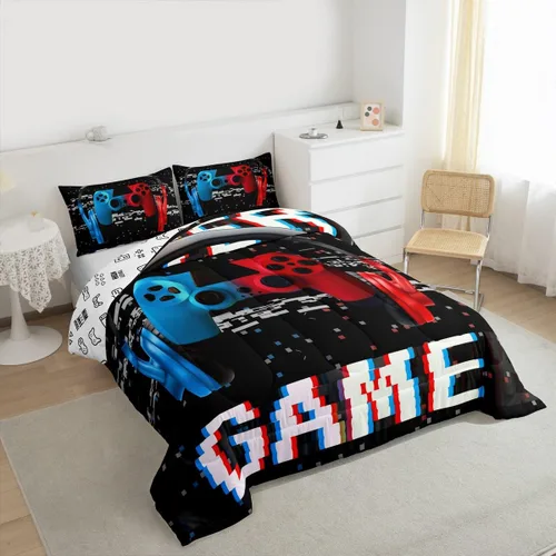 Vista 272 de Erosebridal Juego de edredón de hojas de cannabis, juego de ropa de cama de marihuana con estampado colorido de plantas, decoración bohemia de 2