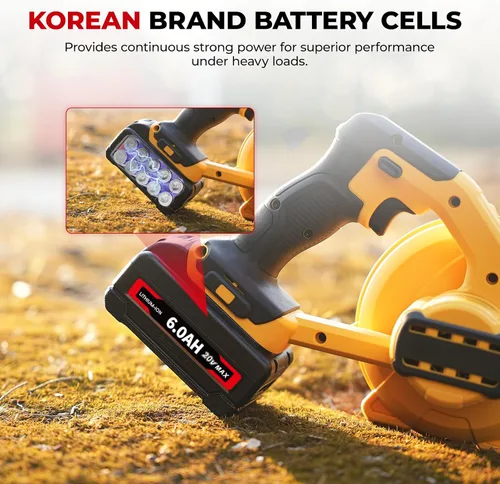 Vista 3 de Batería de iones de litio de repuesto DCB200 de 6.0Ah, compatible con herramientas Dewalt 20V Max, construida con celdas de batería coreanas