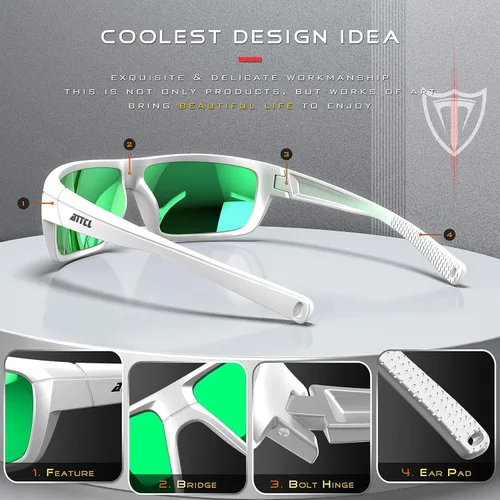 Vista 3 de ATTCL - Gafas de sol polarizadas para hombres - Gafas deportivas de pesca 100% protección UV