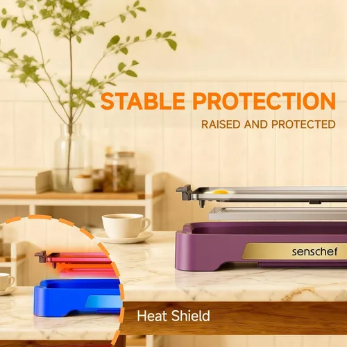 Vista 7 de Cleansnap - Plancha eléctrica diaria, gran regalo para fiestas familiares, parrilla antiadherente de 20 pulgadas con escudo plegable