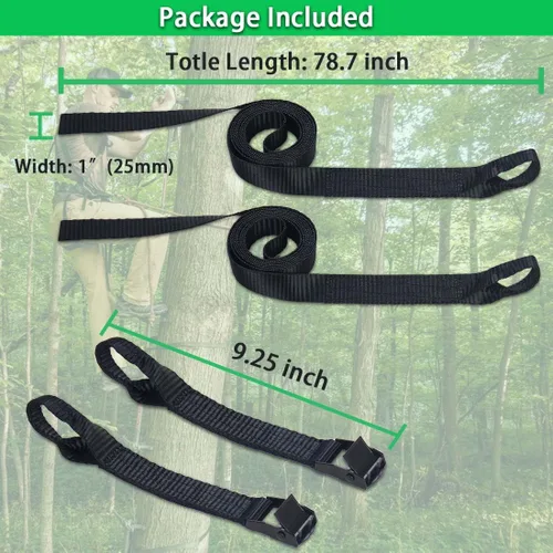 Vista 7 de Huntury Correas de palo de escalada, correa de soporte para árbol, correa de repuesto para escaleras, accesorio de bastón de escalada, rápido, fácil