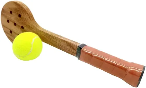 Vista 7 de Raqueta de pádel de tenis de cuchara de madera para entrenamiento de taladro de puntero de tenis casero