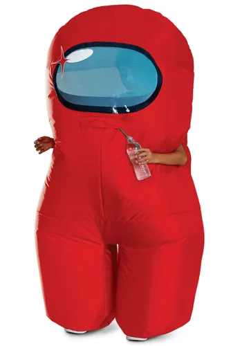 Vista 3 de Disfraz Inflable Niño Among Us Impostor Rojo Multicolor