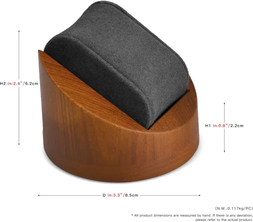 Vista 6 de Woodten Soporte de exhibición para reloj de madera maciza (gris)