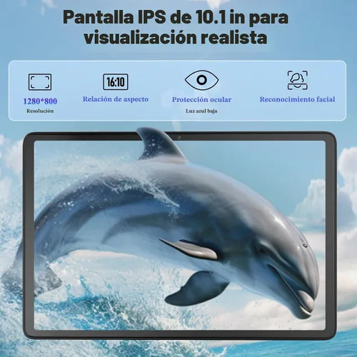 Vista 5 de Tablet Android 14, tableta de 10.1 pulgadas, procesador A523 Octa Core, 8GB+128GB+2TB Expandir tabletas de computadora, batería de 6000mAh, pantalla