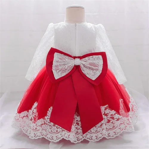 Vista 5 de Vestido de otoño de lino de algodón de manga larga con tutú de flores, vestido de princesa, vestido de tul para Navidad