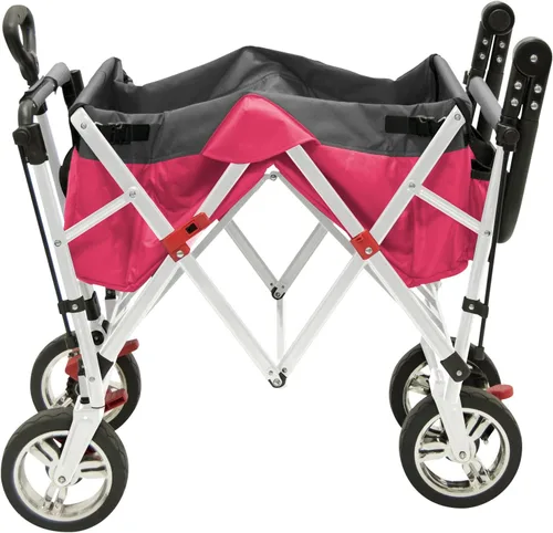 Vista 2 de Cochecito plegable creativo al aire libre para niños y carga, cinturones de seguridad, asa ajustable, toldo extraíble, carrito plegable