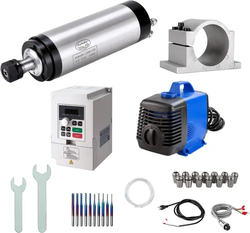 Vista 8 de Motor CNC de husillo CNC 110V 1.5KW 1500W silencioso motor de husillo refrigerado por agua 2.559 in 4 rodamientos 24000RPM 400HZ para máquina