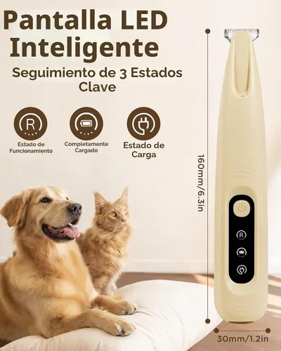 Vista 5 de FURBONA Cortadora de patas de perro versión profesional, cortadora de hojas de 0.709 in de ancho con pantalla LED, 35 dB de bajo ruido, totalmente