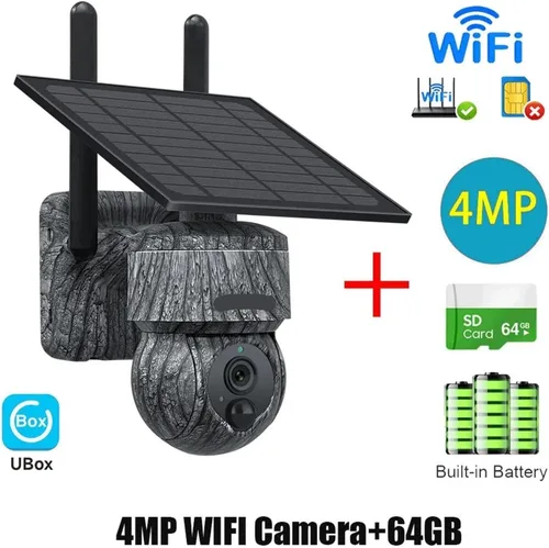 Vista 2 de 5MP 4G WiFi Solar Cámara de seguridad inalámbrica para 4MP WIFI 64GB