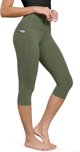 Vista 12 de ODODOS Pantalones capri de yoga suaves como mantequilla para salón con bolsillos para mujeres, leggings capri de cintura alta de 14"/19"/21