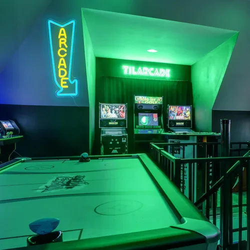 Vista 7 de Letrero de neón de arcade, luz LED, regulable, luces de juego para decoración de pared, alimentadas por USB, letrero de neón gaming para salas