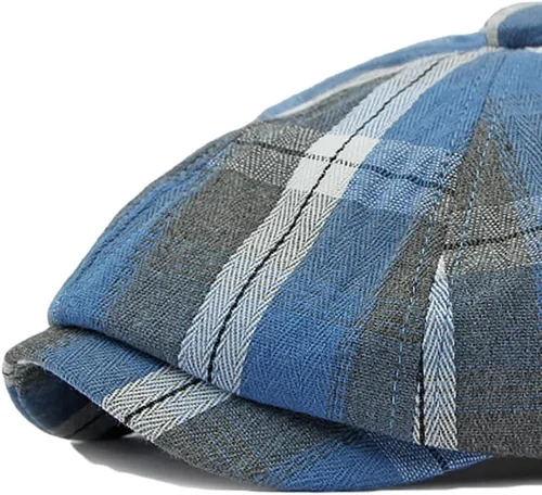 Vista 5 de Gorra de Newsboy a cuadros para hombre, sombrero de golf Ivy Cabbie