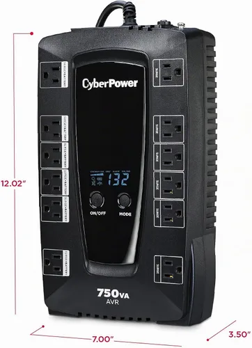 Vista 5 de UPS con visor LCD CyberPower AVRG900LCD 900 VA LCD 750VA Negro