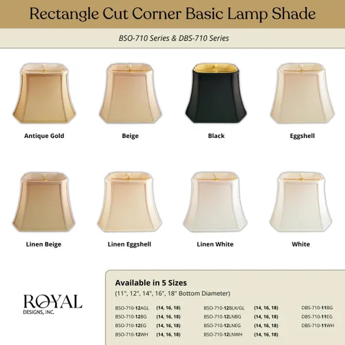 Vista 5 de Royal diseños rectángulo Cut Corner Lámpara Sombra, BS-710-10AGL