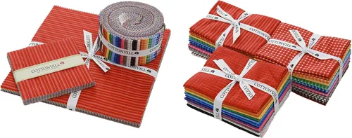 Vista 2 de COTTONVILL EMANON Stripe Lazy Gingham - Tela de algodón con estampado de 20 unidades (cuarto, rayas A)