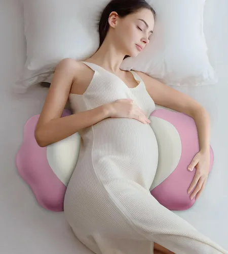 Vista 14 de Almohada de embarazo refrescante para dormir, desmontable y ajustable, almohada de maternidad de apoyo de doble cara, agradable a la piel