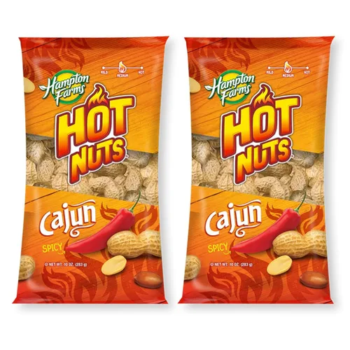 Vista 8 de Hampton Farms - Cultivado en Estados Unidos totalmente natural - Cacahuetes cajún gourmet tostados con cáscara - Bolsa de 10 onzas