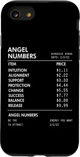 Vista 18 de iPhone 16 Números Ángel Recibo 111 222 333 444 Estuche de numerología espiritual