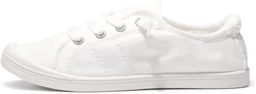 Vista 2 de Tenis de lona para mujer, sin cordones, caña baja, informales, clásicos, cómodos, planos, a la moda