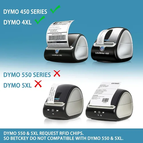 Vista 2 de BETCKEY - Etiquetas de código de barras compatibles con DYMO 30346 (1/2" x 1-7/8") - Compatible con DYMO Labelwriter 450, 4XL, no compatible con 550