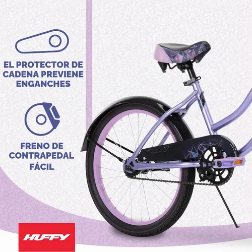Vista 3 de Huffy Fairmont 20/24/26 Inch Cruiser Bike, Multiple Colors Fairmont Lavanda Metálica