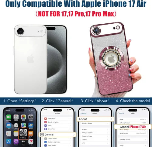 Vista 251 de Misscase Funda magnética con purpurina para iPhone 11 compatible con MagSafe, protección completa, delgada, a prueba de golpes, antiarañazos